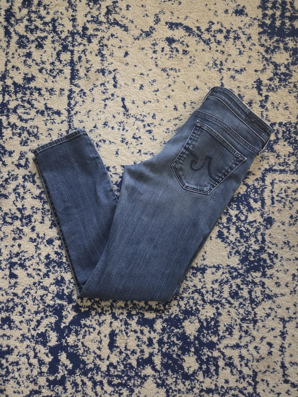 Ag Adriano Goldschmied Mid Blue Straight Leg Jeans - Picture 8 of 8